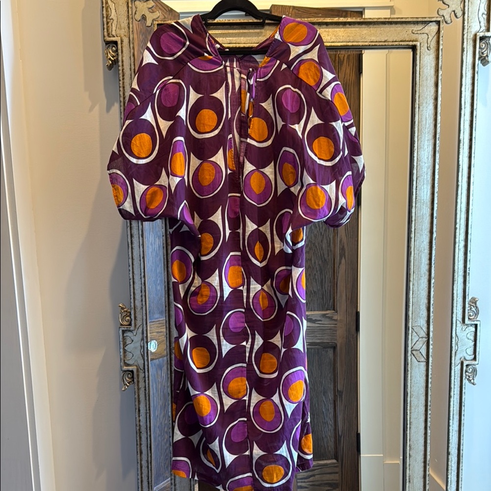Zara Purple and Orange Patterned Caftan Dress